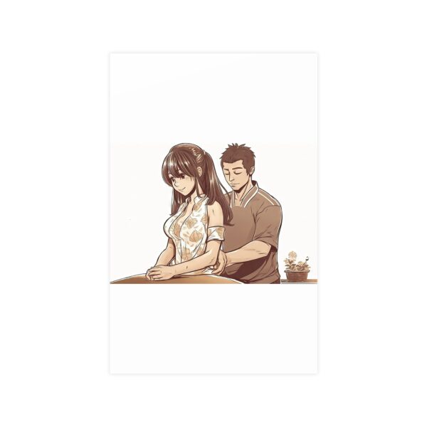 Vertical & Horizontal Matte Posters Anime Couple Happy Art Design